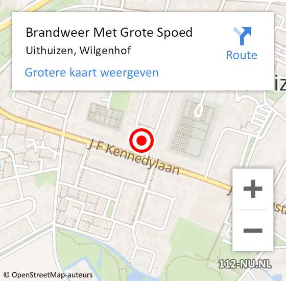 Locatie op kaart van de 112 melding: Brandweer Met Grote Spoed Naar Uithuizen, Wilgenhof op 6 maart 2014 11:29
