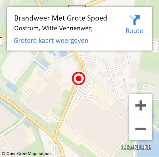 Locatie op kaart van de 112 melding: Brandweer Met Grote Spoed Naar Oostrum, Witte Vennenweg op 18 augustus 2018 14:42