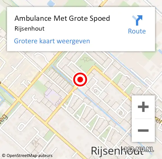 Locatie op kaart van de 112 melding: Ambulance Met Grote Spoed Naar Rijsenhout op 18 augustus 2018 17:51