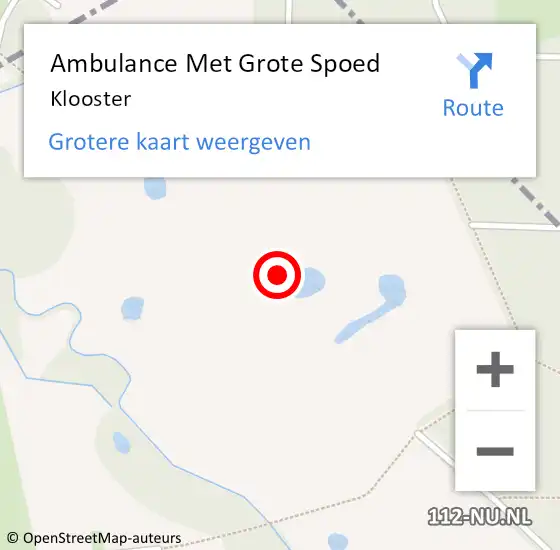Locatie op kaart van de 112 melding: Ambulance Met Grote Spoed Naar Klooster op 18 augustus 2018 19:59
