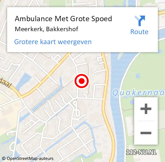 Locatie op kaart van de 112 melding: Ambulance Met Grote Spoed Naar Meerkerk, Bakkershof op 19 augustus 2018 08:38