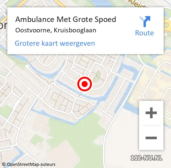 Locatie op kaart van de 112 melding: Ambulance Met Grote Spoed Naar Oostvoorne, Kruisbooglaan op 19 augustus 2018 14:51