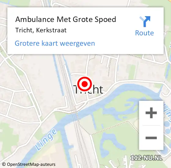 Locatie op kaart van de 112 melding: Ambulance Met Grote Spoed Naar Tricht, Kerkstraat op 20 augustus 2018 03:13