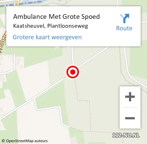 Locatie op kaart van de 112 melding: Ambulance Met Grote Spoed Naar Kaatsheuvel, Plantloonseweg op 20 augustus 2018 09:16