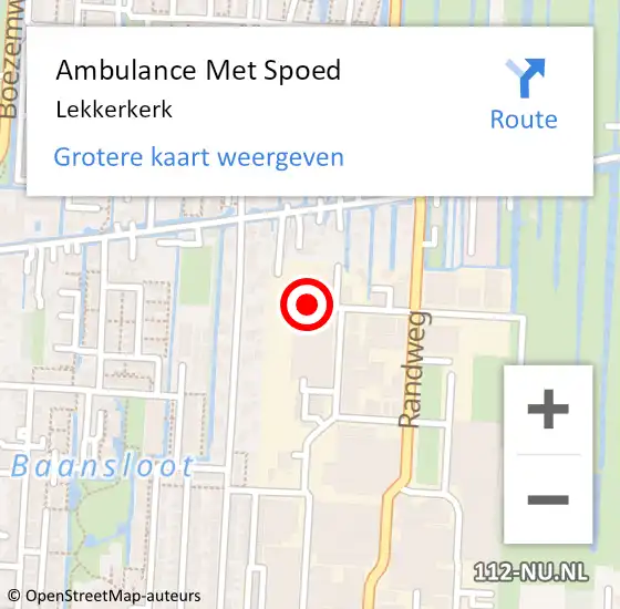 Locatie op kaart van de 112 melding: Ambulance Met Spoed Naar Lekkerkerk, West op 20 augustus 2018 09:57
