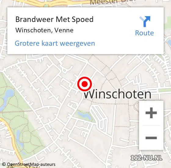 Locatie op kaart van de 112 melding: Brandweer Met Spoed Naar Winschoten, Venne op 20 augustus 2018 10:39