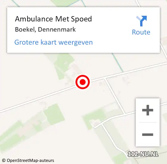 Locatie op kaart van de 112 melding: Ambulance Met Spoed Naar Boekel, Dennenmark op 20 augustus 2018 14:20