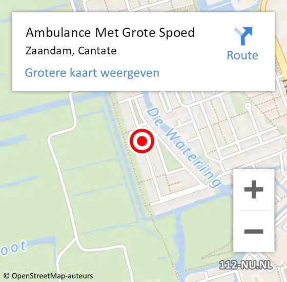 Locatie op kaart van de 112 melding: Ambulance Met Grote Spoed Naar Zaandam, Cantate op 20 augustus 2018 19:11