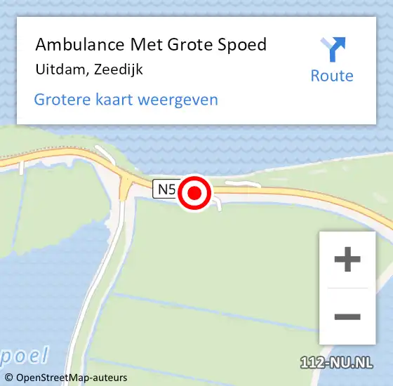 Locatie op kaart van de 112 melding: Ambulance Met Grote Spoed Naar Uitdam, Zeedijk op 21 augustus 2018 09:53