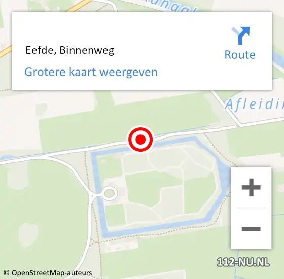 Locatie op kaart van de 112 melding:  Eefde, Binnenweg op 21 augustus 2018 10:54