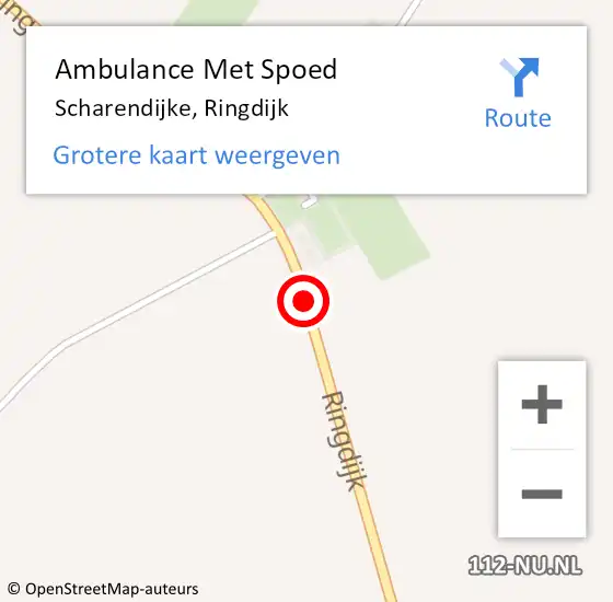 Locatie op kaart van de 112 melding: Ambulance Met Spoed Naar Scharendijke, Ringdijk op 21 augustus 2018 11:54