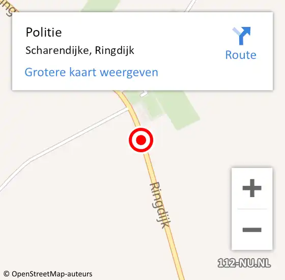 Locatie op kaart van de 112 melding: Politie Scharendijke, Ringdijk op 21 augustus 2018 12:12