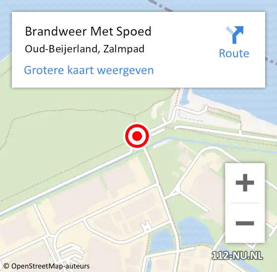 Locatie op kaart van de 112 melding: Brandweer Met Spoed Naar Oud-Beijerland, Zalmpad op 21 augustus 2018 14:56