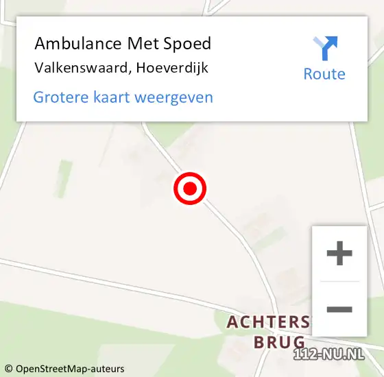 Locatie op kaart van de 112 melding: Ambulance Met Spoed Naar Valkenswaard, Hoeverdijk op 21 augustus 2018 17:07