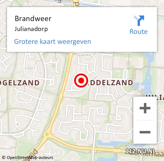 Locatie op kaart van de 112 melding: Brandweer Julianadorp op 21 augustus 2018 19:30