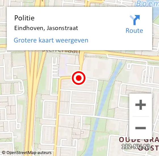 Locatie op kaart van de 112 melding: Politie Eindhoven, Jasonstraat op 21 augustus 2018 19:58