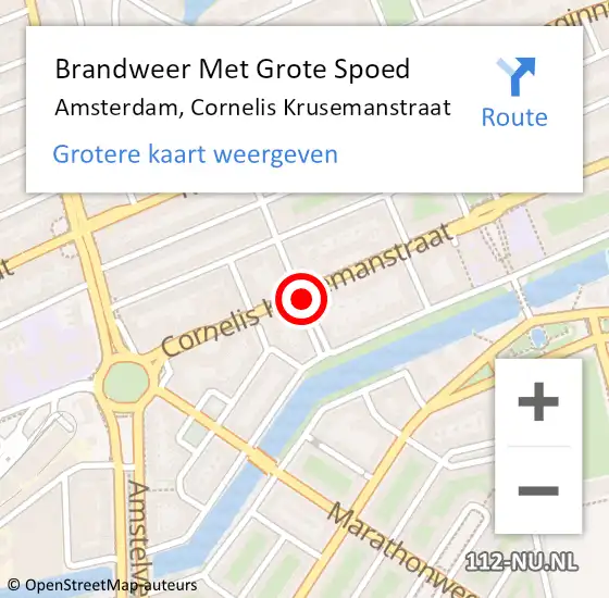 Locatie op kaart van de 112 melding: Brandweer Met Grote Spoed Naar Amsterdam, Cornelis Krusemanstraat op 21 augustus 2018 23:03