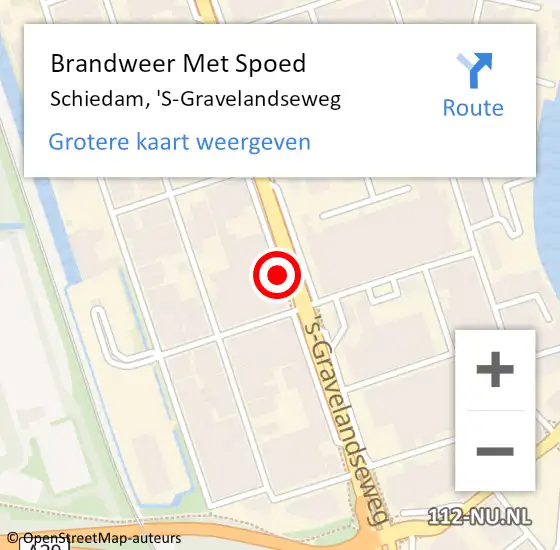 Locatie op kaart van de 112 melding: Brandweer Met Spoed Naar Schiedam, 'S-Gravelandseweg op 22 augustus 2018 02:17