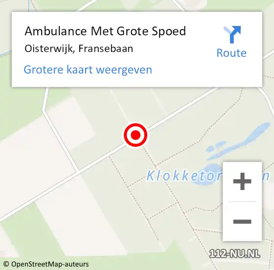 Locatie op kaart van de 112 melding: Ambulance Met Grote Spoed Naar Oisterwijk, Fransebaan op 22 augustus 2018 11:02