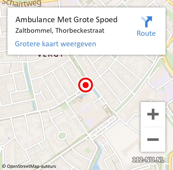 Locatie op kaart van de 112 melding: Ambulance Met Grote Spoed Naar Zaltbommel, Thorbeckestraat op 22 augustus 2018 12:09