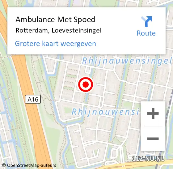 Locatie op kaart van de 112 melding: Ambulance Met Spoed Naar Rotterdam, Loevesteinsingel op 22 augustus 2018 13:51