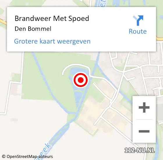 Locatie op kaart van de 112 melding: Brandweer Met Spoed Naar Den Bommel op 22 augustus 2018 20:38