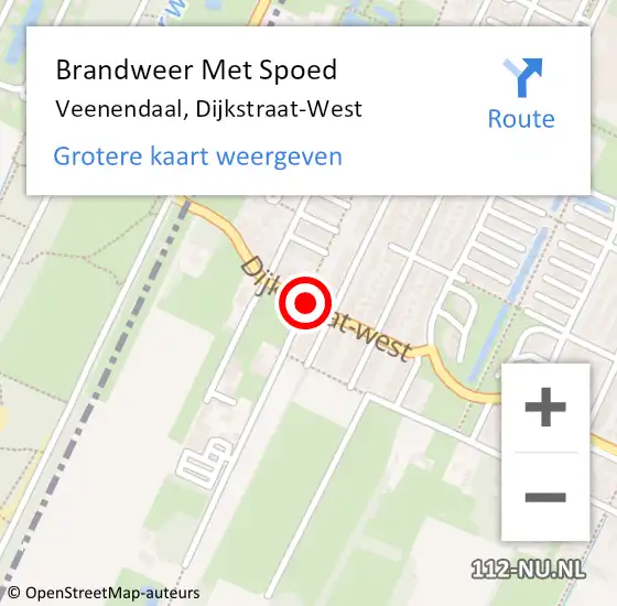 Locatie op kaart van de 112 melding: Brandweer Met Spoed Naar Veenendaal, Dijkstraat-West op 22 augustus 2018 20:45