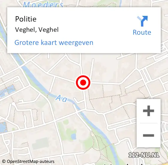 Locatie op kaart van de 112 melding: Politie Veghel, Veghel op 22 augustus 2018 23:11