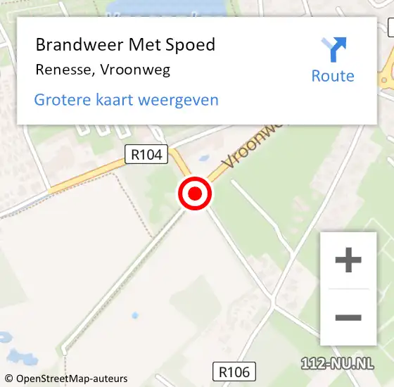 Locatie op kaart van de 112 melding: Brandweer Met Spoed Naar Renesse, Vroonweg op 23 augustus 2018 03:47