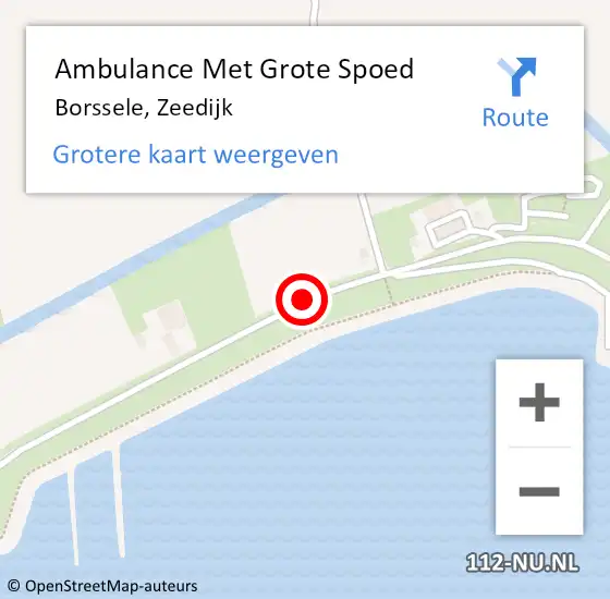 Locatie op kaart van de 112 melding: Ambulance Met Grote Spoed Naar Borssele, Zeedijk op 23 augustus 2018 15:00