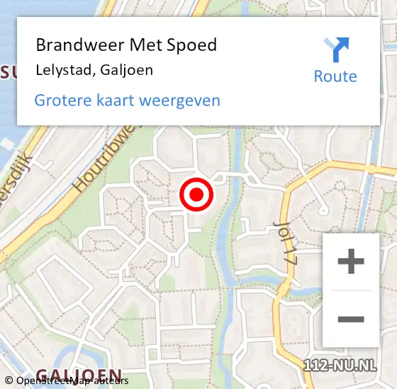 Locatie op kaart van de 112 melding: Brandweer Met Spoed Naar Lelystad, Galjoen op 23 augustus 2018 17:16