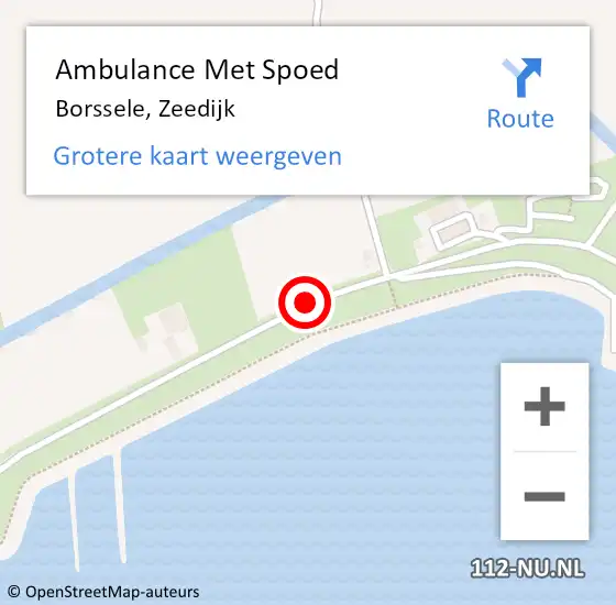 Locatie op kaart van de 112 melding: Ambulance Met Spoed Naar Borssele, Zeedijk op 23 augustus 2018 20:11