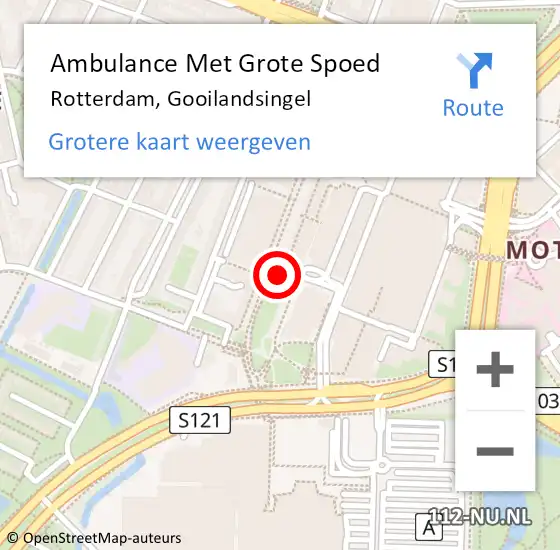 Locatie op kaart van de 112 melding: Ambulance Met Grote Spoed Naar Rotterdam, Gooilandsingel op 23 augustus 2018 20:25