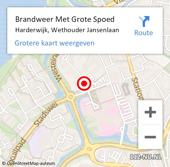 Locatie op kaart van de 112 melding: Brandweer Met Grote Spoed Naar Harderwijk, Wethouder Jansenlaan op 24 augustus 2018 06:03