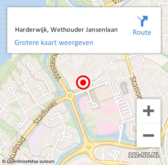 Locatie op kaart van de 112 melding:  Harderwijk, Wethouder Jansenlaan op 24 augustus 2018 06:08