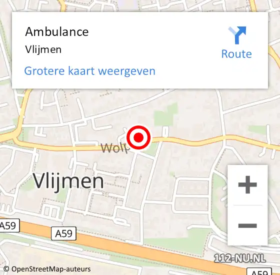 Locatie op kaart van de 112 melding: Ambulance Vlijmen op 24 augustus 2018 11:25