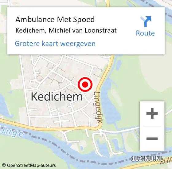 Locatie op kaart van de 112 melding: Ambulance Met Spoed Naar Kedichem, Michiel Van Loonstraat op 24 augustus 2018 11:41