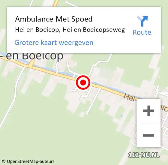 Locatie op kaart van de 112 melding: Ambulance Met Spoed Naar Hei en Boeicop, Hei en Boeicopseweg op 24 augustus 2018 15:36