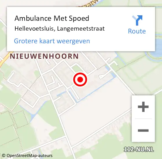 Locatie op kaart van de 112 melding: Ambulance Met Spoed Naar Hellevoetsluis, Langemeetstraat op 24 augustus 2018 19:50