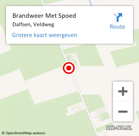 Locatie op kaart van de 112 melding: Brandweer Met Spoed Naar Dalfsen, Veldweg op 25 augustus 2018 10:19