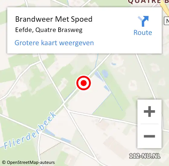 Locatie op kaart van de 112 melding: Brandweer Met Spoed Naar Eefde, Quatre Brasweg op 25 augustus 2018 14:51