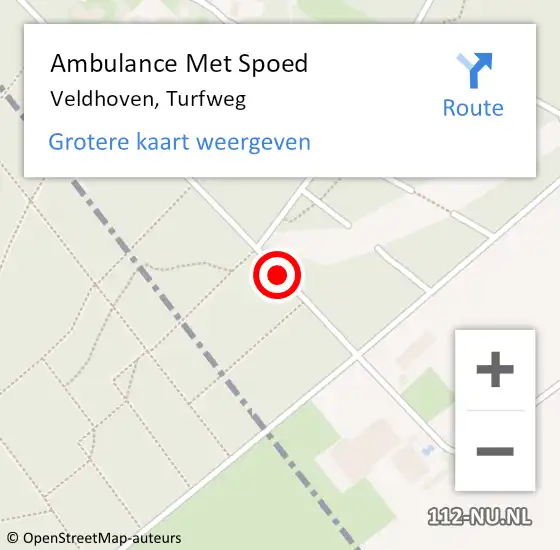 Locatie op kaart van de 112 melding: Ambulance Met Spoed Naar Veldhoven, Turfweg op 26 augustus 2018 04:30