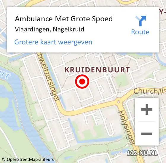 Locatie op kaart van de 112 melding: Ambulance Met Grote Spoed Naar Vlaardingen, Nagelkruid op 26 augustus 2018 15:50