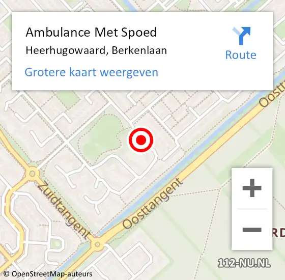 Locatie op kaart van de 112 melding: Ambulance Met Spoed Naar Heerhugowaard, Berkenlaan op 27 augustus 2018 12:59