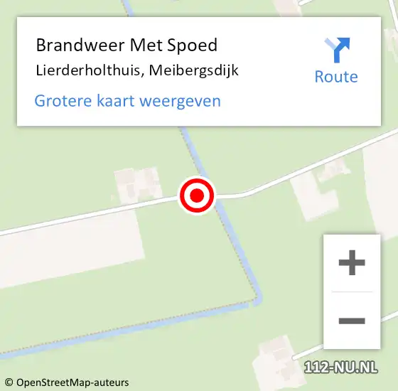 Locatie op kaart van de 112 melding: Brandweer Met Spoed Naar Lierderholthuis, Meibergsdijk op 27 augustus 2018 13:55