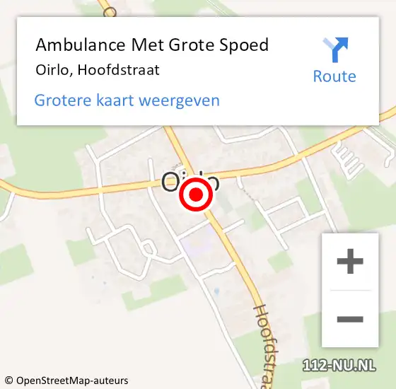 Locatie op kaart van de 112 melding: Ambulance Met Grote Spoed Naar Oirlo, Hoofdstraat op 27 augustus 2018 19:02
