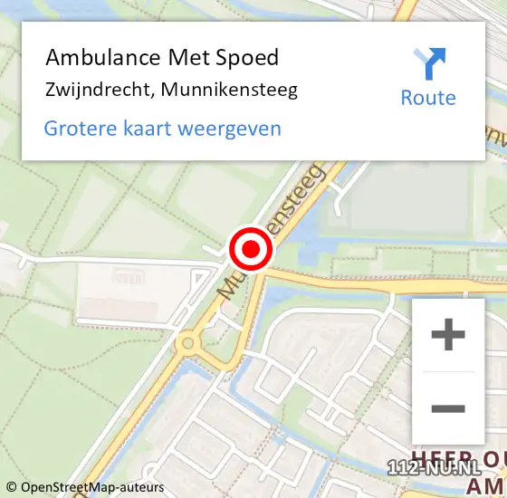 Locatie op kaart van de 112 melding: Ambulance Met Spoed Naar Zwijndrecht, Munnikensteeg op 28 augustus 2018 08:17