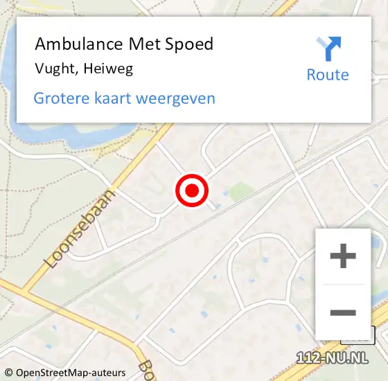 Locatie op kaart van de 112 melding: Ambulance Met Spoed Naar Vught, Heiweg op 28 augustus 2018 09:44