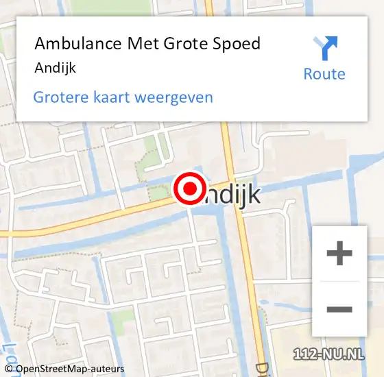 Locatie op kaart van de 112 melding: Ambulance Met Grote Spoed Naar Andijk op 28 augustus 2018 15:29