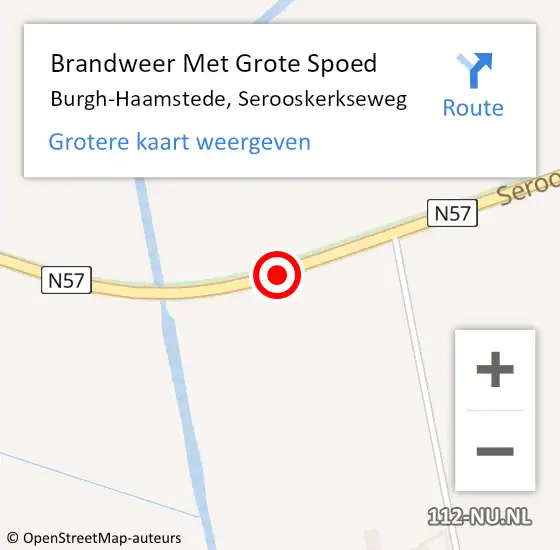 Locatie op kaart van de 112 melding: Brandweer Met Grote Spoed Naar Burgh-Haamstede, Serooskerkseweg op 29 augustus 2018 08:14